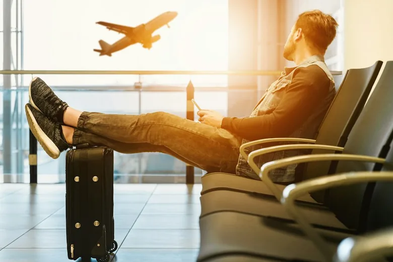 International airport departure terminal